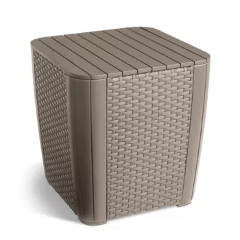 KETER table/coffre de rangement de jardin Luzon Flat Wicker beige