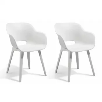 Chaises de jardin KETER Akola lot de 2 blanches