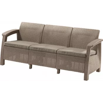 Canapé de jardin trois places KETER Corfu Love Seat Max beige