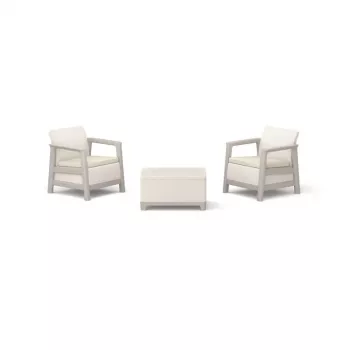KETER Garden furniture set Scandi Linea Balcony Set pebble gray/light beige