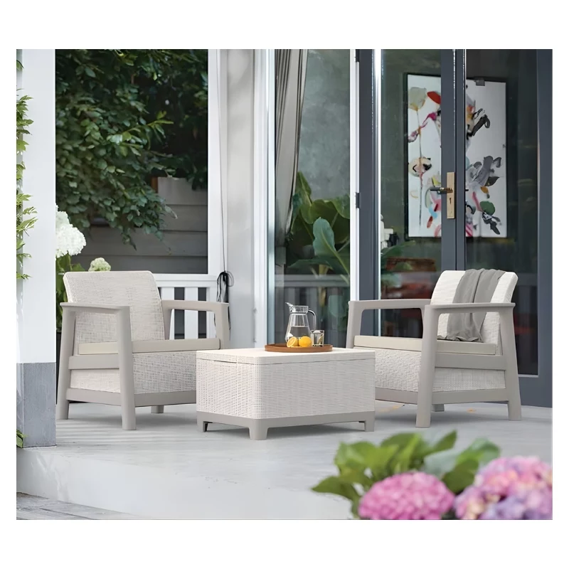 Ensemble de meubles de jardin KETER Scandi Linea Balcony Set gris galet/beige clair