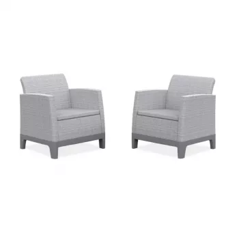 Chaises de jardin KETER Scandi Form, lot de 2, gris clair/gris acier foncé