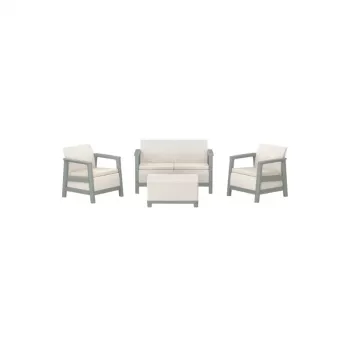 KETER Garden furniture set Scandi Linea 2 Seater Set pebble grey/sage green stone tone