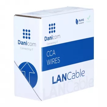 DSIT CAT5e U/UTP câble massif CCA 50 m en bobine, gris (DC-UTP5CCA50S-GRY)