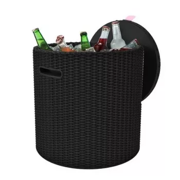 KETER table/coffre de rangement de jardin Cool Stool marron