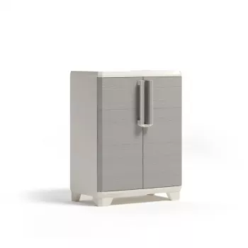 Armoire basse en bois Linear KETER 68x39x90 cm beige clair/gris clair