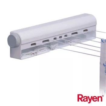 RAYEN Étendoir à linge rétractable 22m avec 10 pcs. pinces à linge