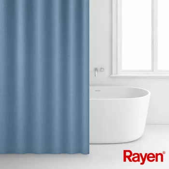 RAYEN Rideau de douche 180x200cm bleu, polyester