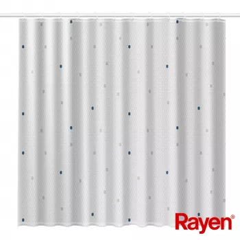 RAYEN Rideau de douche 180x200cm blanc, polyester