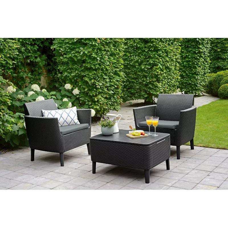 KETER ensemble de mobilier de jardin Salemo Balcony Set gris
