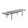 KETER table de jardin extensible Deco Porto Nova extensible 200-280 aspect bois de frêne/noir