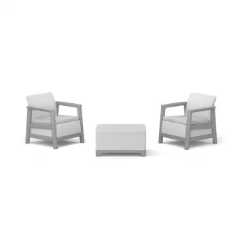 Ensemble de mobilier de jardin KETER Scandi Linea Balcony Set gris clair/gris acier foncé