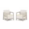 KETER Garden chairs 2 pcs Scandi Linea pebble grey/light beige