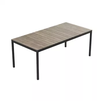Table de jardin KETER Deco Porto Nova 200 aspect bois de frêne/noir