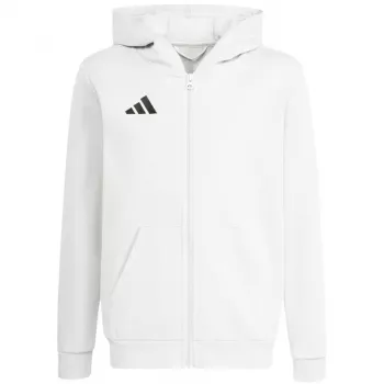 Sweat à capuche zippé enfant adidas Entrada 26 Full Zip blanc KH1783 116 cm