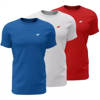 T-shirt homme 4F M4482 lot de 3 bleu, blanc, rouge 4FWSS26TTSHM4482 90S L