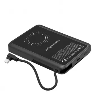 KRUGER & MATZ KM0916 banque d'alimentation 10000 mAh avec Quick Charge 3.0 et Power Delivery 3.0, noire