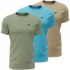 T-shirt homme 4F M4481 lot de 3 vert, bleu, beige 4FWSS26TTSHM4481 90S XL