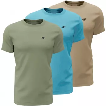 T-shirt homme 4F M4481 lot de 3 vert, bleu, beige 4FWSS26TTSHM4481 90S XL