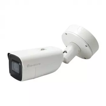 LevelOne FCS-5212 caméra IP bullet extérieure 6MP avec objectif varifocal motorisé, H.265, vision nocturne IR, PoE, IP66, IK10