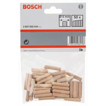 Chevilles en bois Bosch 6 mm x 30 mm, 50 pièces 2607000444