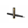 Stylo plume Waterman Impression laque noire finitions dorées plume fine coffret bleu 2225499