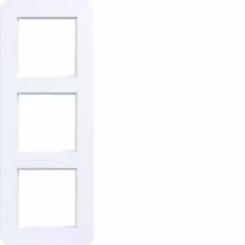 Cadre de recouvrement 3 postes Hager C.8, blanc clair mat WAD9300WM
