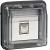 Prise de données UAE HAGER WNA226 8 pôles blindée Cat.6 RJ45 blanche