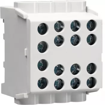 Borne de dérivation de ligne principale HAGER KH35L8, 1 pôle, 6-35 mm² ligne principale, 125 A, 1000 V, gris