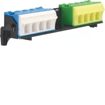 Bloc de bornes PE/N Hager avec support 2x18 Quick-Connect FZ382