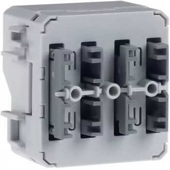 Module bouton-poussoir KNX Secure 2 postes Hager WNT304, montage en saillie