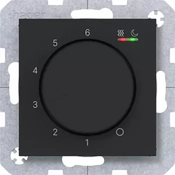 Thermostat d'ambiance HAGER WAN5010BM 230V 16A commande rotative/poussoir chauffage