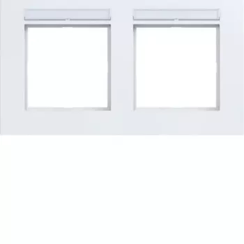 Hager A.8 cadre de recouvrement horizontal 2 postes, blanc clair mat WAD8202WM