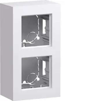 Boîtier en saillie Hager WAD8210WM, 2 postes, version haute, blanc polaire