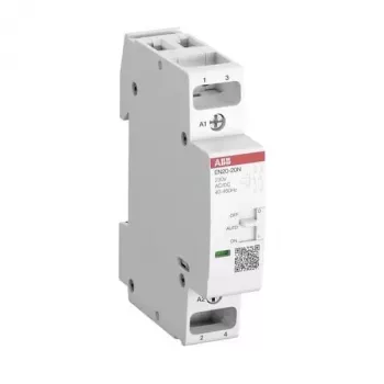 Mini-contacteur ABB EN20-20N-06, 2 N.O., bobine 24 V AC, 20 A AC-1, 9 A AC-3, rail DIN 1SBE122111R0620