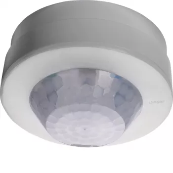Détecteur de mouvement PIR en saillie Hager EER513 360°, portée 20 m, IP55, blanc