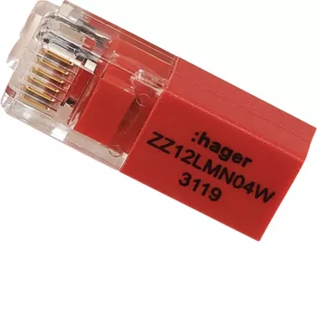 Hager résistance de terminaison ZZ12LMN04W RJ12 pour module LMN 120 Ohm