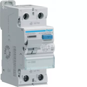 HAGER CDF540D Disjoncteur différentiel 2P 40A 30mA type F 10kA