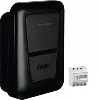Hager witty solar II XVL122SFL Borne de recharge EV 22kW prise Type 2 avec optimisation solaire