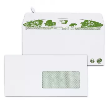 GPV ERAPure DL enveloppe à fenêtre, 110 x 220 mm, autocollante, blanche, 1 pièce 3302