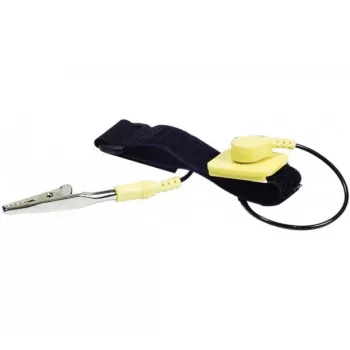 EXERTIS CONNECT Bracelet antistatique – Bande de mise à la terre ESD avec cordon spiralé, 1 MΩ, réglable (904500)