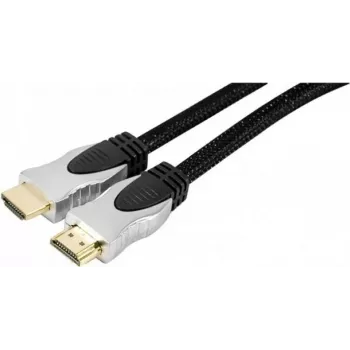 EXERTIS CONNECT Câble HDMI High Speed avec Ethernet, plaqué or, tressé, 1,5 m, noir 127899