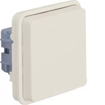 Hager WNA160B Prise SCHUKO à encastrer avec couvercle rabattable et protection accrue contre les contacts, blanc alpin