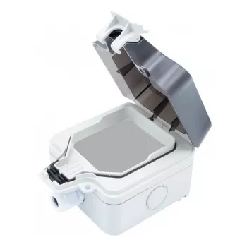 Boîtier extérieur en saillie IP66 Exertis Connect, 1 poste, gris clair RAL 7035 (273049)