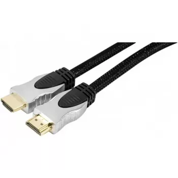 Câble HDMI High Speed avec Ethernet EXERTIS CONNECT, plaqué or, gaine tressée, 3,0 m, noir 127911