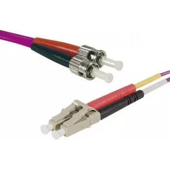 Câble patch fibre optique Eco OM4 EXERTIS CONNECT LC duplex vers ST duplex, 50/125 µm, violet Erika, 1,0 m, polissage UPC 392791