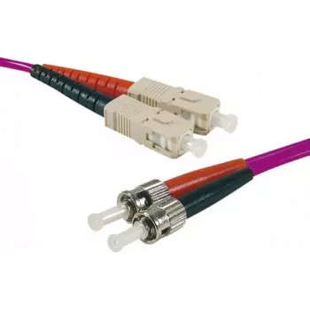 Câble patch fibre optique EXERTIS CONNECT OM4, 50/125 µm, 2x ST vers SC duplex, violet Erika, 1 m, UPC 392821