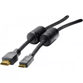 Câble Mini HDMI EXERTIS CONNECT, High Speed HDMI, plaqué or, HDMI Type-A mâle vers Mini HDMI Type-C mâle, 3,0 m 128280