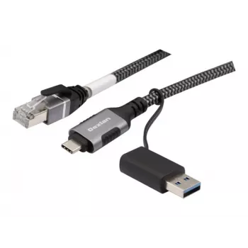 Dexlan USB Gigabit Ethernet Network Cable, USB C/A to RJ45, 2.0 m (310702)