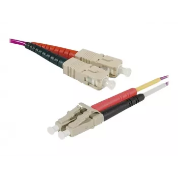 EXERTIS CONNECT Câble de raccordement fibre optique multimode OM1 0,5 m, SC duplex vers LC duplex, orange 86600